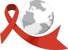 rood lint helpt hiv-symbool vector
