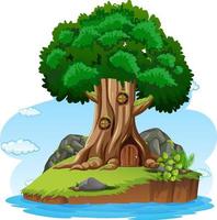 grote boom geïsoleerde cartoon vector