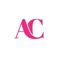 letter ac logo-ontwerp. ac logo roze kleur vector gratis vector pictogrammalplaatje.