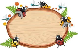 insect met houten frame board banner vector