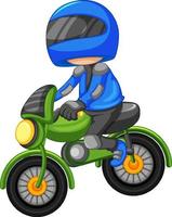 een cartoon van een motorcrosser op een witte achtergrond vector