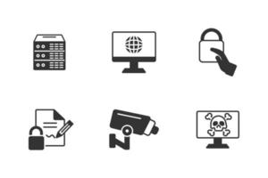 privacypictogrammen ingesteld. privacy pack symbool vectorelementen voor infographic web vector