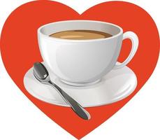 koffiekopje met hart achtergrond vector
