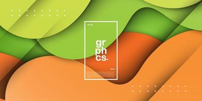 moderne premium kleurrijke golvende abstracte achtergrond met gradiënt groene en oranje zachte kleur op de achtergrond. eps10 vector