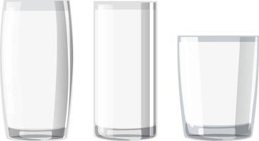 set van verschillende glazen melk vector