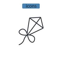 vlieger pictogrammen symbool vectorelementen voor infographic web vector
