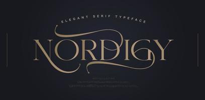 elegante klassieke alfabet serif-lettertypen decoratieve bruiloft retro concept. typografie retro vintage Alfabetletters lettertypen en nummer. vector illustratie