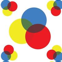abstractie. achtergrond van gele, rode en blauwe cirkels. vectorillustratie geïsoleerd op een witte achtergrond. vector