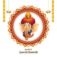 gelukkige ganesh chaturthi-viering met gebed tot Lord Ganesha-kaartachtergrond vector