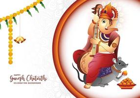Indiase festival van ganesh chaturthi viering kaart achtergrond vector