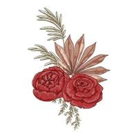 moderne gedroogde bloemen samenstelling. boho boeket. handgetekende vectorillustratie vector