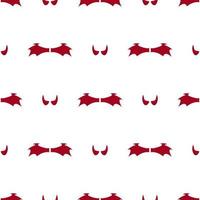 naadloze patroon met rode duivel vleugels en hoorns op witte achtergrond. vectorillustratie voor ontwerp, web, inpakpapier, stof, behang. vector