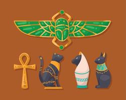 Egyptische cultuur vijf iconen vector