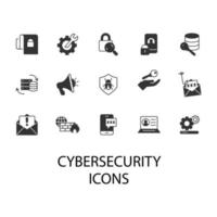 cyberbeveiliging pictogrammen instellen. cybersecurity pack symbool vectorelementen voor infographic web vector