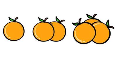 handgetekende sinaasappel in doodle-stijl vector