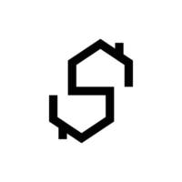 letter s huis gebouw logo ontwerp vector