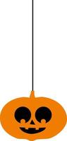 pompoensinaasappel aan een touw voor halloween. vector