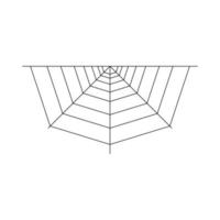 halve spinnenweb geïsoleerd op een witte achtergrond. halloween spinnenwebelement. spinneweb lijnstijl. vectorillustratie voor elk ontwerp. vector