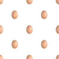 naadloos patroon met realistisch bruin ei op witte achtergrond. kippen ei. vectorillustratie voor ontwerp, inpakpapier, stof. vector