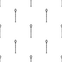 naadloze patroon met zwarte magie personeel pictogram op witte achtergrond. toverstaf, scepter, stok, staaf. vectorillustratie. vector