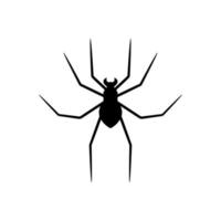 zwart silhouet van spin geïsoleerd op een witte achtergrond. halloween decoratief element. vectorillustratie voor elk ontwerp vector