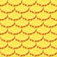 naadloze patroon met vers gesneden ringen ananas fruit op witte achtergrond. zomerfruit voor een gezonde levensstijl. biologisch fruit. cartoon-stijl. vectorillustratie voor elk ontwerp. vector