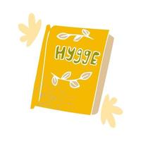 hygge gele boek leuke illustratie. vector geïsoleerd object