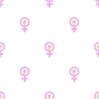 naadloze patroon met vrouw weerstaan symbool op witte achtergrond. vrouwelijk symbool. girl power. feminisme begrip. vectorillustratie voor ontwerp, web, inpakpapier, stof, behang. vector