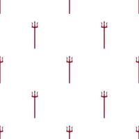naadloze patroon met rode duivel drietanden op witte achtergrond. hel concept. vectorillustratie voor ontwerp, web, inpakpapier, stof, behang. vector