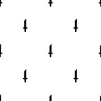 naadloos patroon met eenvoudige zwaardpictogrammen. zwart silhouet van mes. vectorillustratie voor ontwerp, web, inpakpapier, stof, behang vector