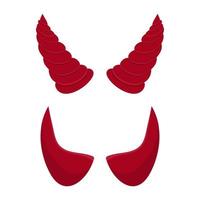 rode duivel hoorns geïsoleerd op een witte achtergrond. cartoon-stijl. schone en moderne vectorillustratie voor ontwerp, web. vector
