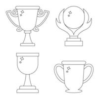 set winnaar trofee beker iconen. lijn stijl awards geïsoleerd op een witte achtergrond. schone en moderne vectorillustratie voor ontwerp, web. vector