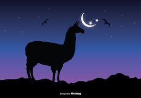 Llama Sillhouette Vectorillustratie vector