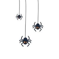 zwarte spinnen hangen aan het web. het wordt gebruikt voor afdrukken, posters, t-shirts, textieltekening, druktekening. volg andere spider-modellen uit mijn collectie. vector