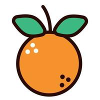 oranje fruit doodle icoon vector