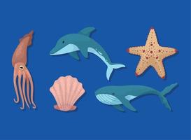 sealife wilde dieren groep vector