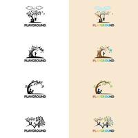 speeltuin vectorillustratie logo. peuterschool, kleuterschool logo sjabloon vector