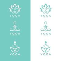 set pictogrammen en symbolen voor spa-centrum of yogastudio. meditatie symbool. zen harmonie evenwicht teken. vectorillustratie. vector