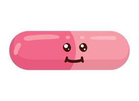 capsule drug kawaii vector