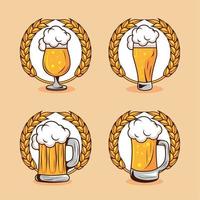 vier bieren drankjes pictogrammen vector