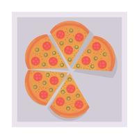 Italiaanse pizza in doos vector