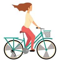 vrouw in toeristische fiets vector