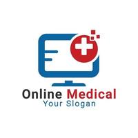 online medisch logo, logo voor medische zorg, sjabloon voor medisch advies-logo vector