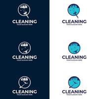 schoonmaak schone service logo pictogram vector. collectie logo-stijl schoonmaken vector