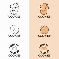 inspiratie voor het ontwerpen van koekjeslogo's. set van cookie logo concept ontwerp sjabloon vector, retro voedsel merk logo vector