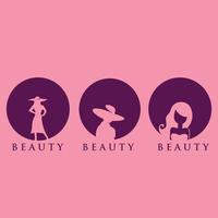 schoonheid vrouw mode-logo. vector abstracte logo set voor schoonheidssalon, massage, tijdschrift, cosmetica en spa.