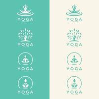 set pictogrammen en symbolen voor spa-centrum of yogastudio. meditatie symbool. zen harmonie evenwicht teken. vectorillustratie. vector