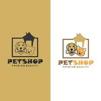 hond kat dierenhuis winkel logo vector. kan gebruik maken van dierenklinieken, dierenwinkel en dierenarts. vector