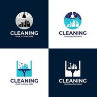 schoonmaak schone service logo pictogram vector. collectie logo-stijl schoonmaken vector