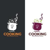 koken logo. set badges voor het ontwerp van het restaurantmenu. vector illustratie